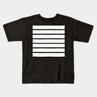 Black & White Stripe Pattern Kids T-Shirt